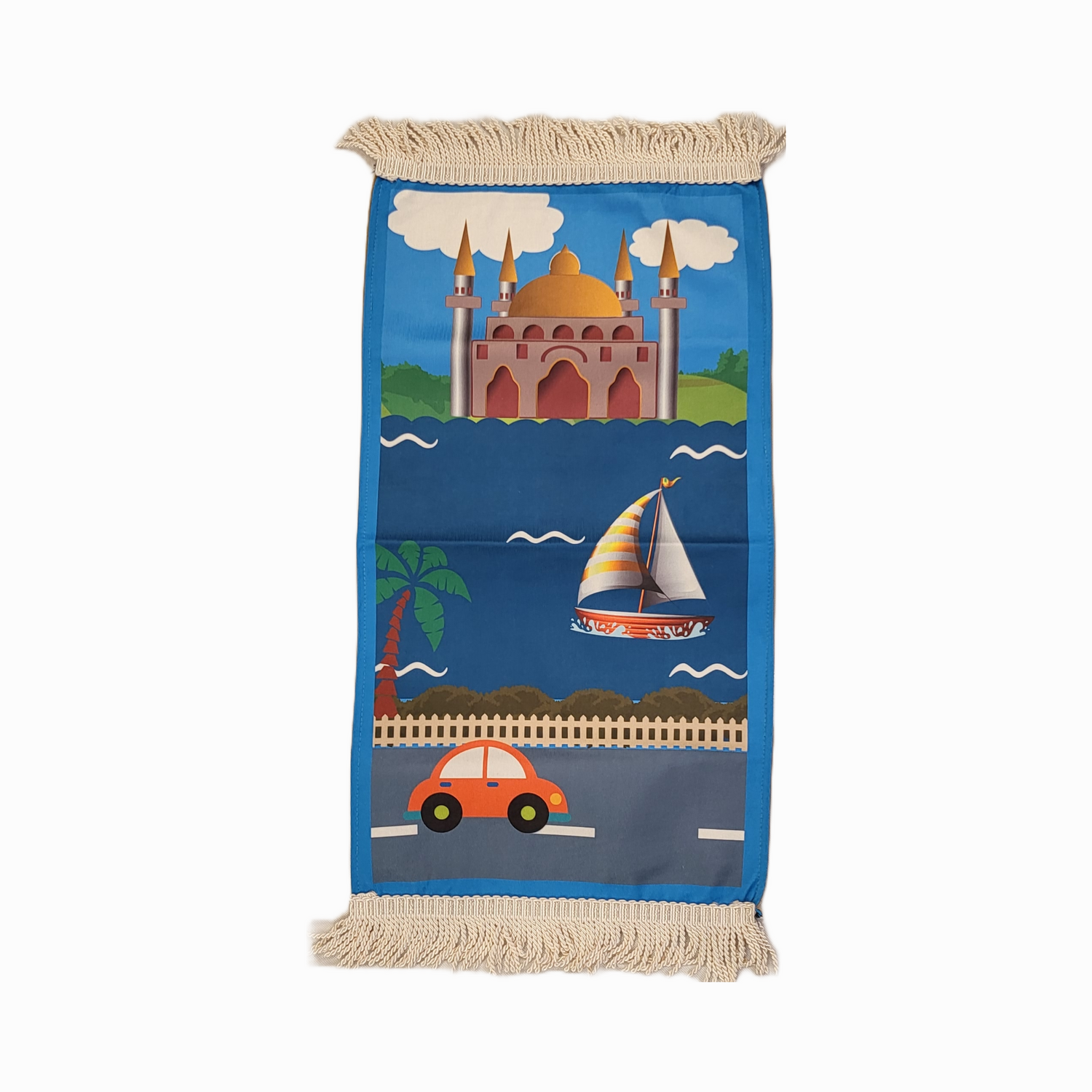 Gebetsteppich Blau Moschee für Kinder Auto Schiff